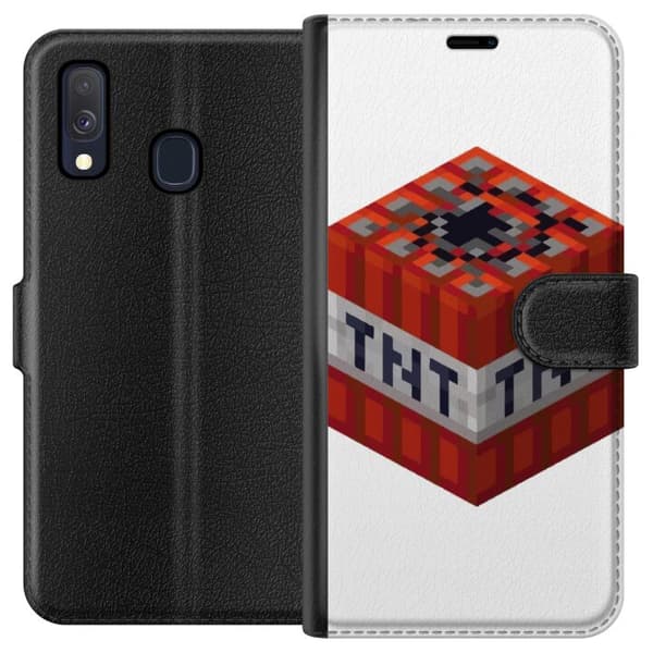 Kompatibel Tegnebogsetui til Samsung Galaxy A40 Minecraft TNT