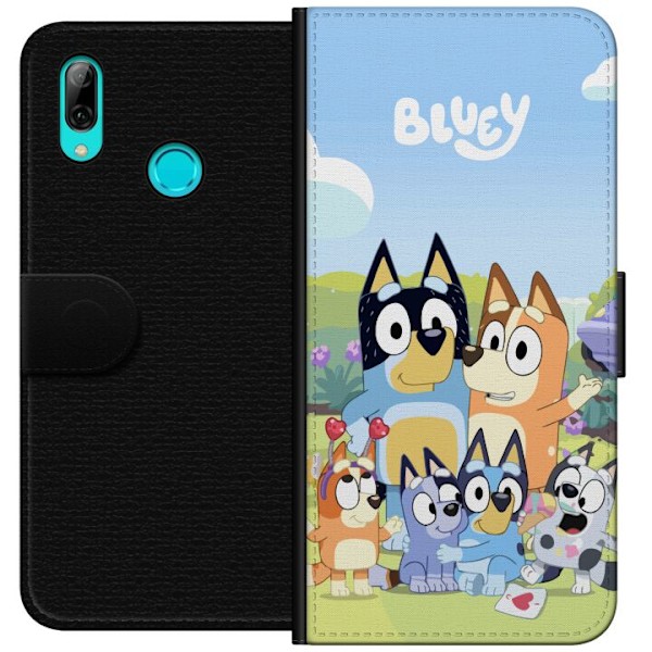 Huawei P smart 2019 Plånboksfodral Bluey mobilskal med hela familjen i färgglad design