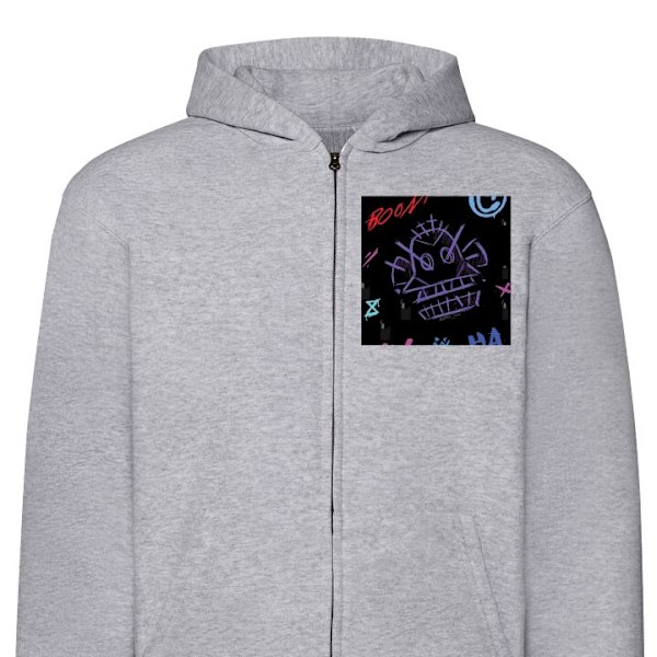 Zip-Hoodie | Hættetrøje med Lynlås til Voksne behold sorter grå XXL