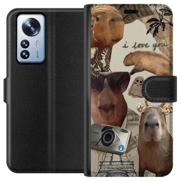 Kompatibelt Plånboksfodral till Xiaomi 12 Pro Capybara