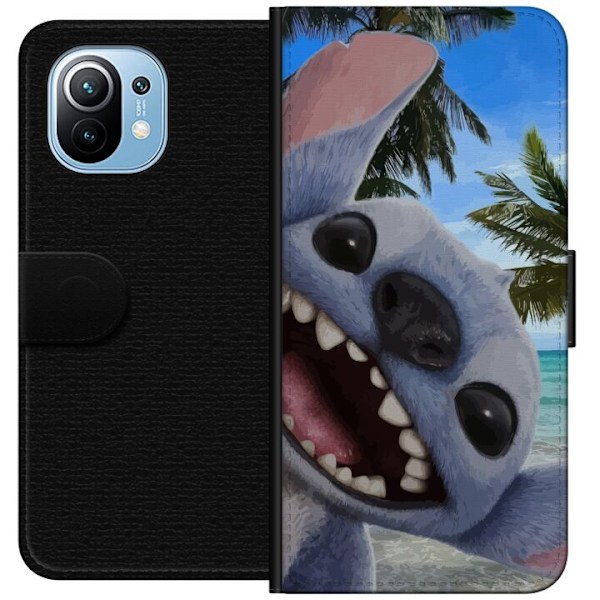 Xiaomi Mi 11 Plånboksfodral Stitch mobilskal med Palmer i söt vänskapsdesign