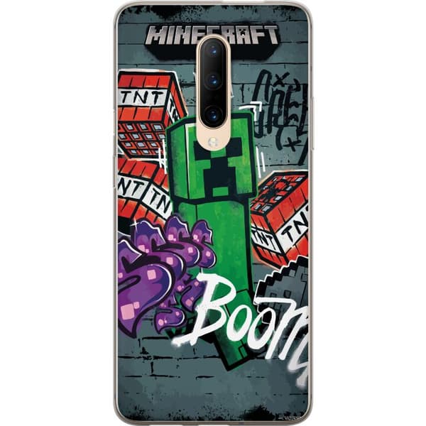 Kompatibelt Mobildeksel til OnePlus 7 Pro Grønn blokkfigur med dynamitt, graffitidetaljer og mørk urban bakgrunn grønn