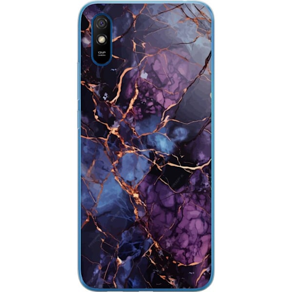 Xiaomi Redmi 9AT Läpinäkyvä kuori Marmori Sininen Violetti