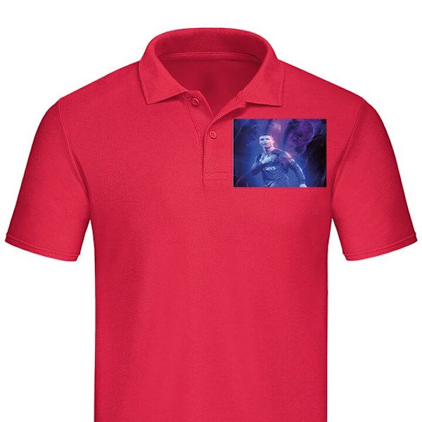 Poloshirt til Voksen | Elegant Poloshirt Ronaldo 7 Rød X-Large