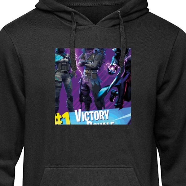 Barn-Hoodie | Mjuk Huvtröja för Barn Fortnite svart 12-13 År