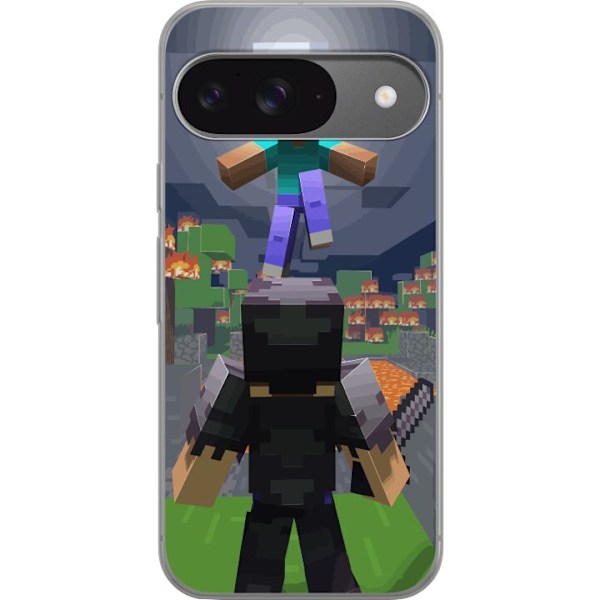 Google Pixel 9 Genomskinligt Skal Minecraft