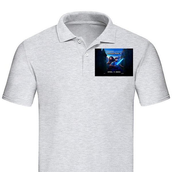 Piké för Vuxen | Elegant Pikétröja A Minecraft Movie Grå X-Large