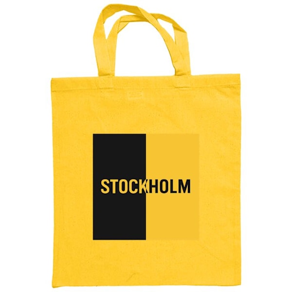 Mulepose | Holdbar Indkøbstaske i Stof Stockholm - fodbold Gul one size