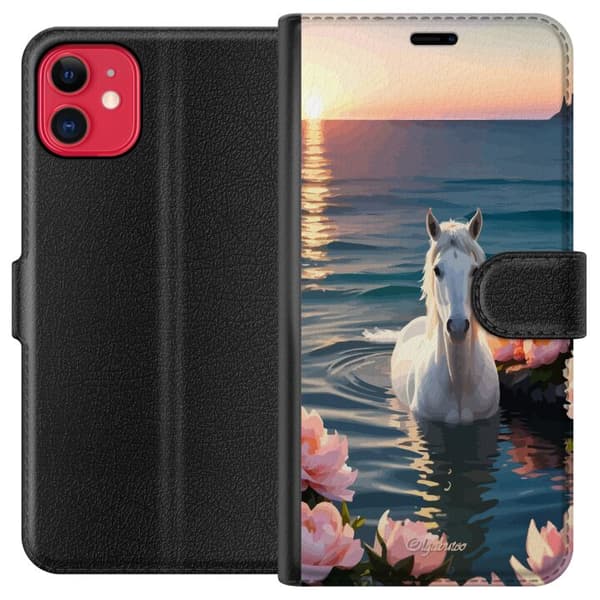 Kompatibel Tegnebogsetui til Apple iPhone 11 Svømmende hest