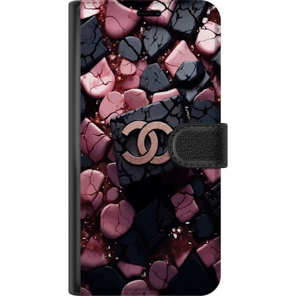 Motorola Moto E13 Lommeboketui Chanel Svart og Rosa