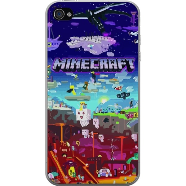 Apple iPhone 4 Läpinäkyvä kuori Minecraft