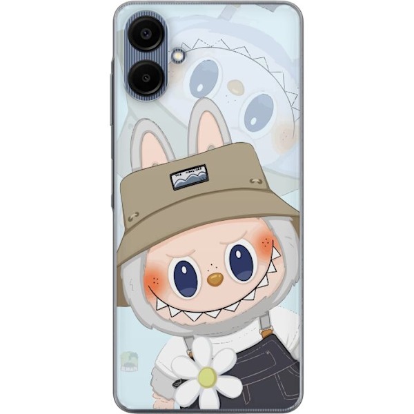 Samsung Galaxy A06 Genomskinligt Skal Labubu med hatt – Pop Mart-figur Mr. Butcher i retro stil med karaktär