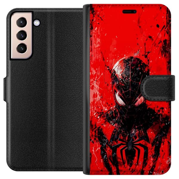 Kompatibelt Plånboksfodral till Samsung Galaxy S21 Spider Man