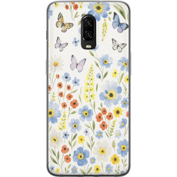 OnePlus 6T Gennemsigtig cover Sommerblomster