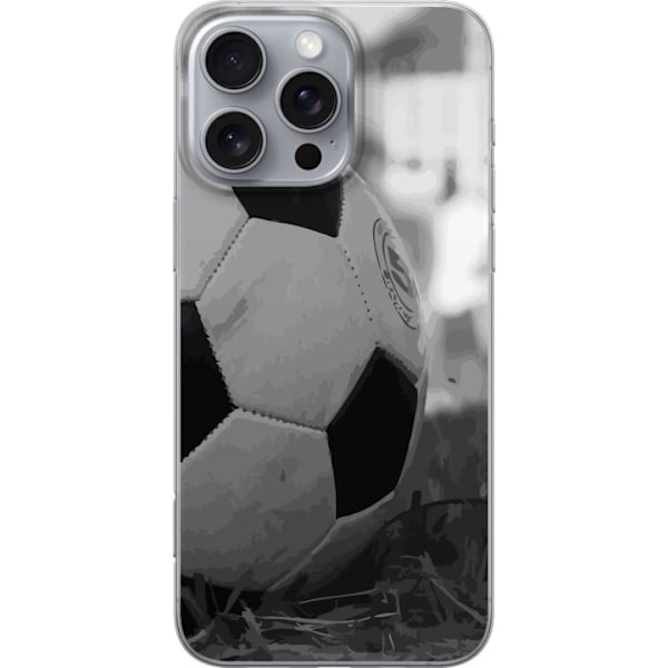 Apple iPhone 16 Pro Max Gennemsigtig cover Fodbold Sort Hvid