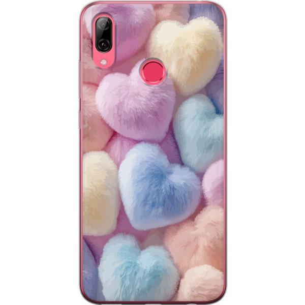 Huawei Y7 (2019) Genomskinligt Skal Hjärtan Kärlek Grafisk Design Romantiskt Motiv Populärt Symbol Grafiskt Mönster Dekoration