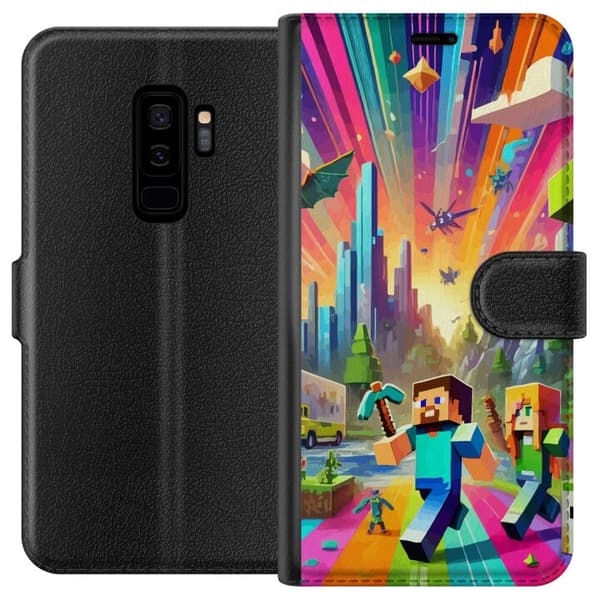 Kompatibel Tegnebogsetui til Samsung Galaxy S9+ Fortnite vs Minecraft