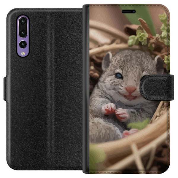 Huawei P20 Pro Plånboksfodral Råtta Leende Djurmotiv Stadsmotiv Urban Grafisk Design Populärt Roligt Motiv Art Stil