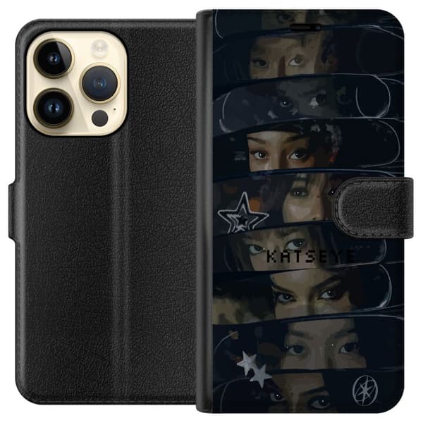 Kompatibelt Plånboksfodral till Apple iPhone 14 Pro KATSEYE svart
