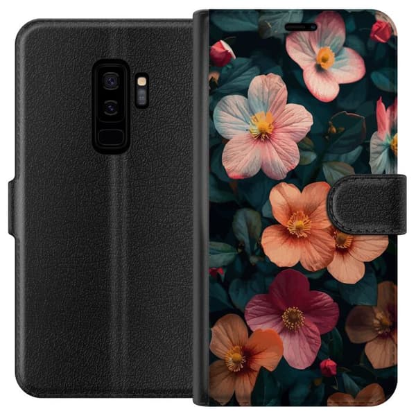 Kompatibel Tegnebogsetui til Samsung Galaxy S9+ Blomster