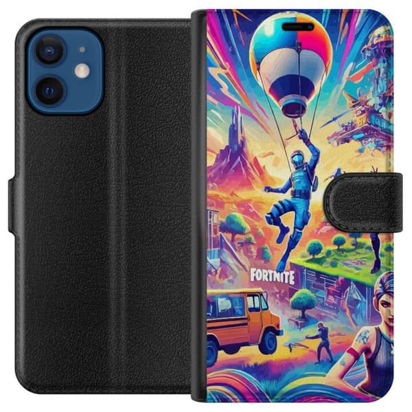 Kompatibel Tegnebogsetui til Apple iPhone 12 mini Fortnite vs Minecraft