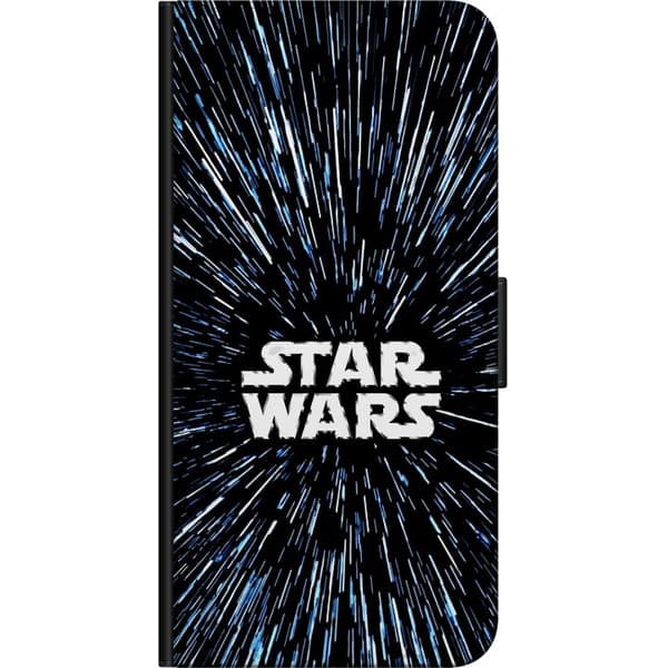 Kompatibel Tegnebogsetui til OnePlus 7 Pro Star Wars-logo med hyperspace-stjerner i ikonisk sci-fi-design sort