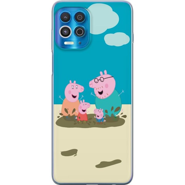 Motorola Edge S Gennemsigtig cover Greta Gris Familie Georg Mudderpøl Børnemotiv Serie Populær Børnekarakter Glæde