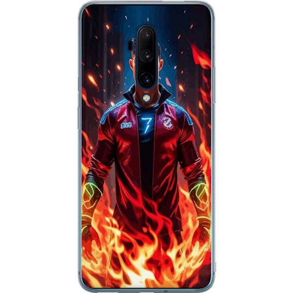 OnePlus 7T Pro Läpinäkyvä kuori Ronaldo Inferno - jalkapallolegenda liekeissä