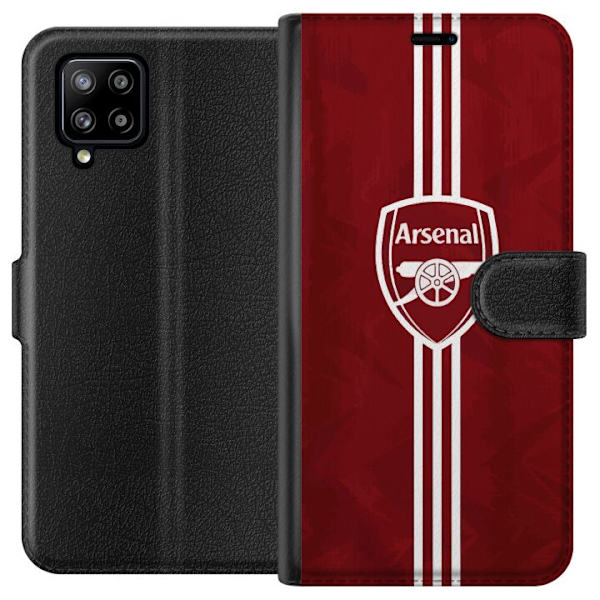 Samsung Galaxy A42 5G Lompakkokotelo Arsenal Emblem Jalkapallo Premier League Seuravaakuna Punainen Valkoinen Ikoninen Fanit Lontoo Urheilu Motiivi
