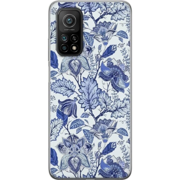 Xiaomi Mi 10T 5G Gennemsigtig cover Blomster Blå...