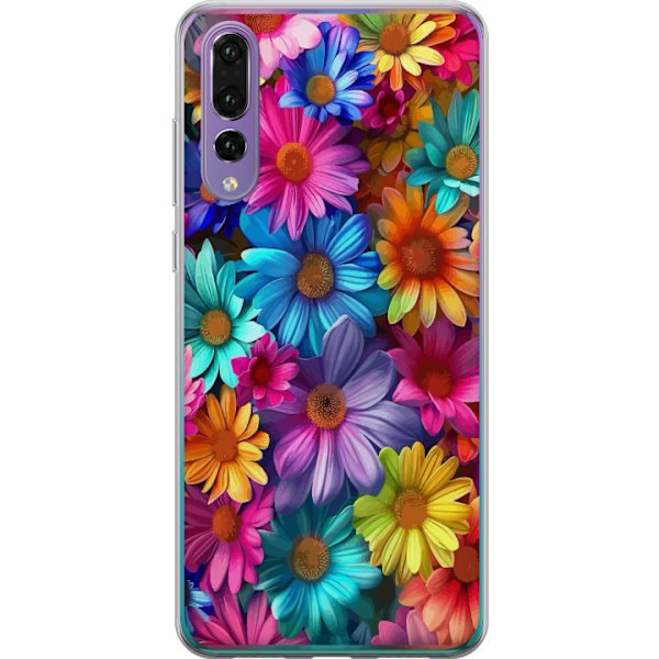 Huawei P20 Pro Genomskinligt Skal Gerbera Blommor Färgglad Dekor Blommotiv Populärt Heminredning Färg Rik Väggkonst Design