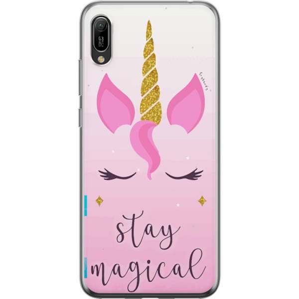 Huawei Y6 Pro (2019) Genomskinligt Skal Unicorn Face