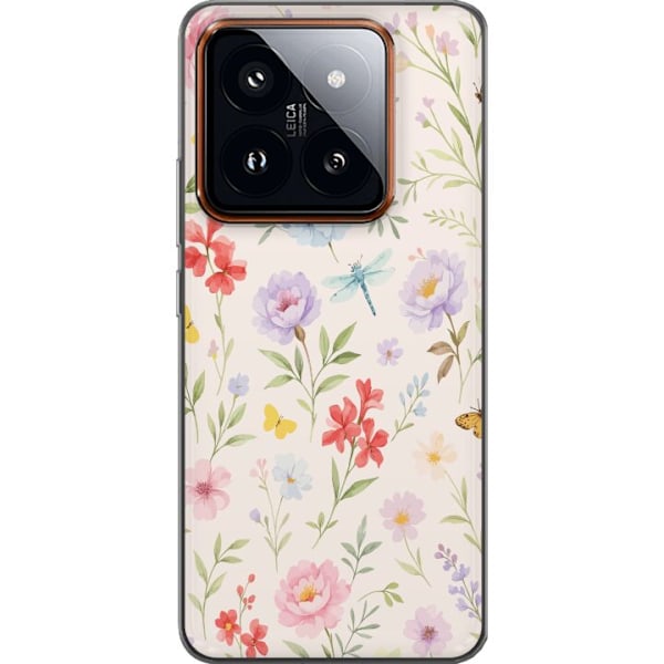 Xiaomi 14 Pro Läpinäkyvä kuori Kukat