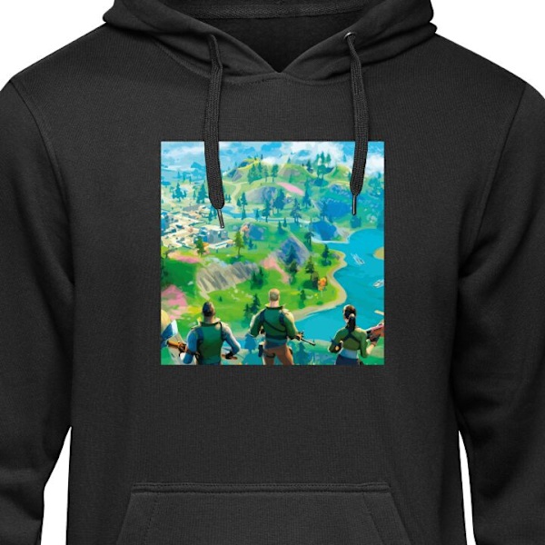 Barn-Hoodie | Mjuk Huvtröja för Barn Fortnite svart 5-6 År