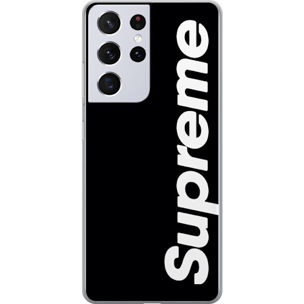 Samsung Galaxy S21 Ultra 5G Läpinäkyvä kuori Supreme Musta Valkoinen Streetwear Suunnittelu Klassinen Muoti-ikoni Trendi Urbani Tyyli Graafinen Mot