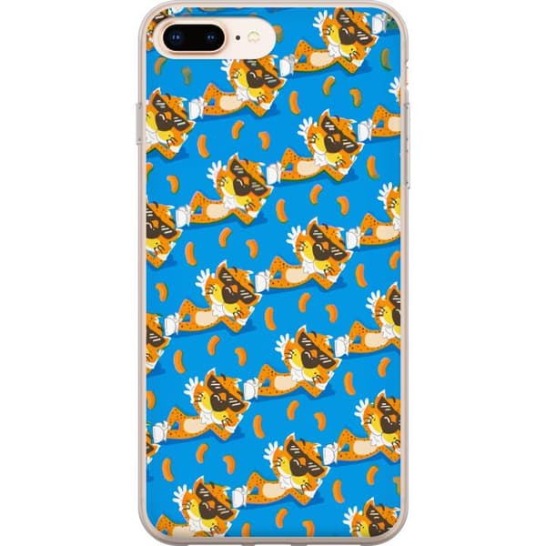Kompatibelt Mobildeksel til Apple iPhone 8 Plus Mønster med Chester Cheetah og ostebåter blå