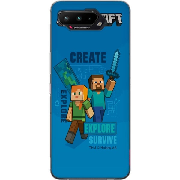 Asus ROG Phone 5 Läpinäkyvä kuori Minecraft Luolastot