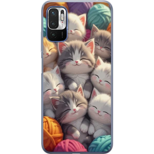Kompatibelt Mobilskal till Xiaomi Redmi Note 10 5G Sovande kattungar beige
