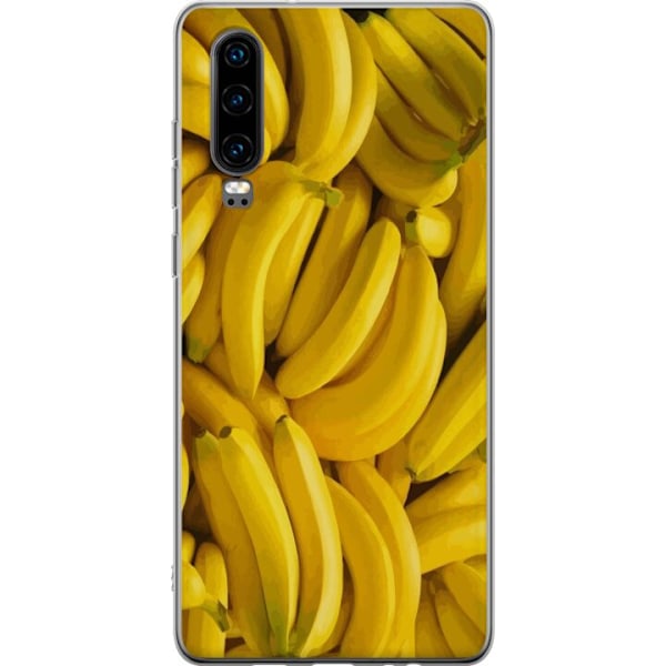Huawei P30 Genomskinligt Skal Banana Pattern – lekfullt mönster med gula bananer