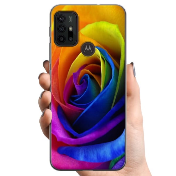 Motorola Moto G30 TPU Mobilskal Rainbow Rose