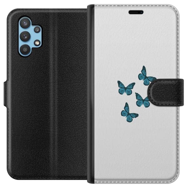 Kompatibel Tegnebogsetui til Samsung Galaxy A32 5G Sommerfugle