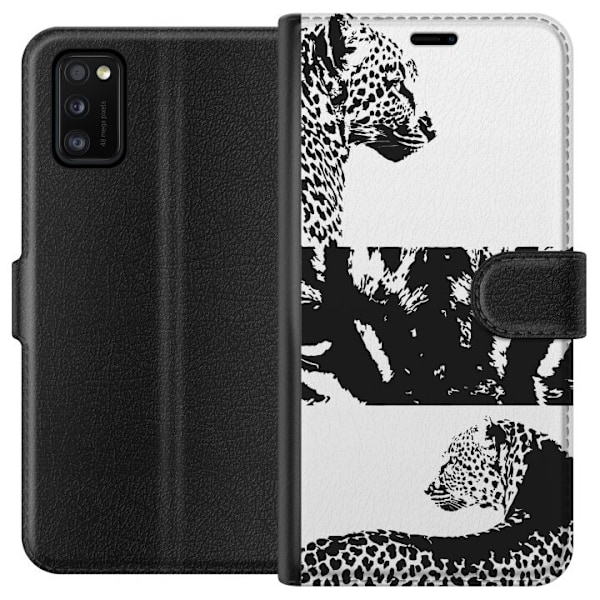 Samsung Galaxy A41 Tegnebogsetui Leopard Faces