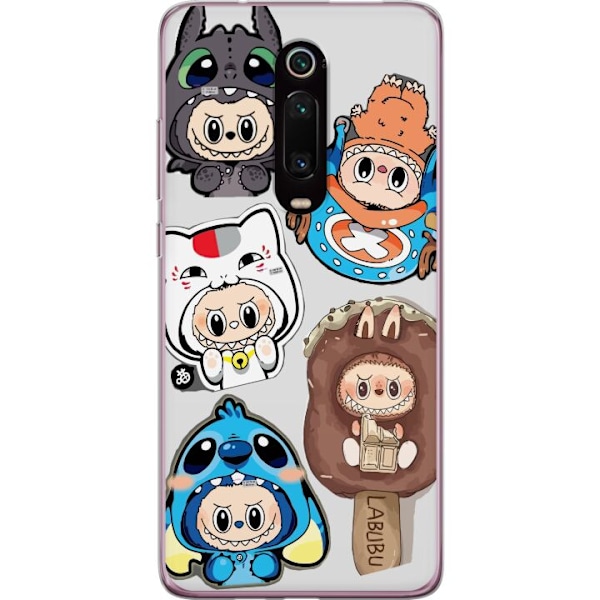 Xiaomi Mi 9T Pro  Läpinäkyvä kuori Labubu hahmokokoelma - Pop Mart Labubu The Monsters väriluulisessa muotoilussa