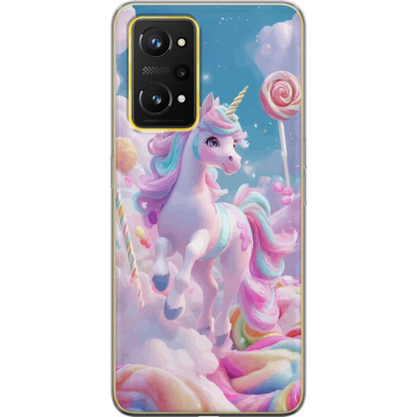 Realme GT Neo 3T Läpinäkyvä kuori Yksisarvinen Candy Pastel Kawaii Suunnittelu Söpö Suosittu Väri Graafinen Trendi Lapsen Teema Fantasia Taide