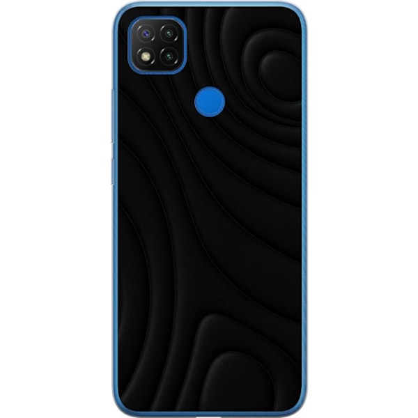 Xiaomi Redmi 9C Genomskinligt Skal Black Waves