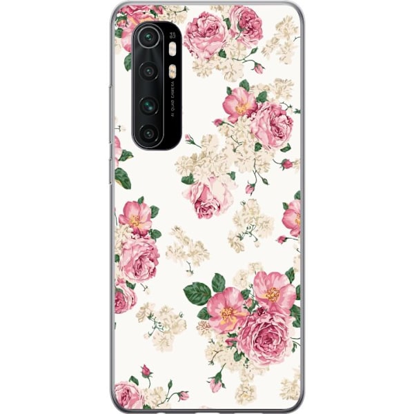 Xiaomi Mi Note 10 Lite Genomskinligt Skal Retro Blommor