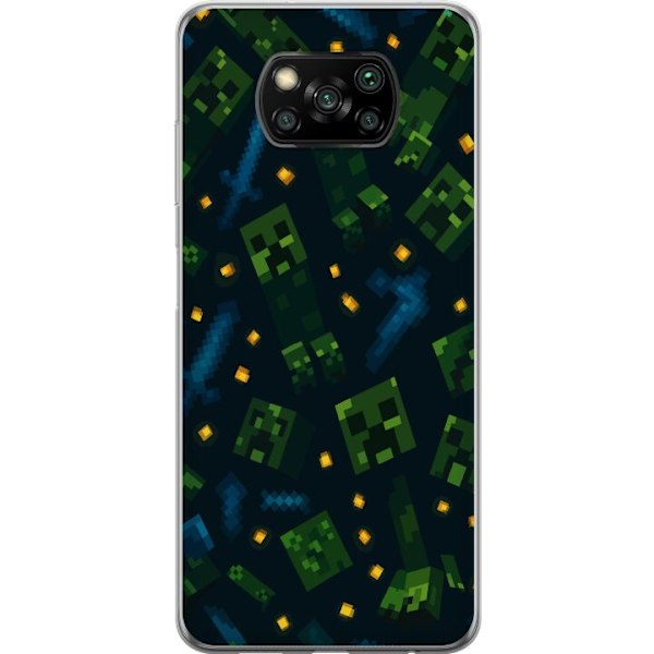 Xiaomi Poco X3 NFC Läpinäkyvä kuori Minecraft Dungeons Mob