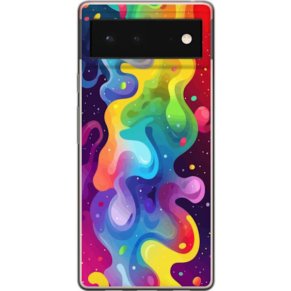 Google Pixel 6 Genomskinligt Skal Color Splash Abstrakt Konst Design Färgstarkt Mönster Modern Populär Väggkonst Grafiskt Trend