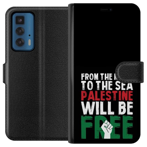 Motorola Edge 20 Pro Plånboksfodral Free Palestine – politiskt statement med kraftfullt grafiskt uttryck