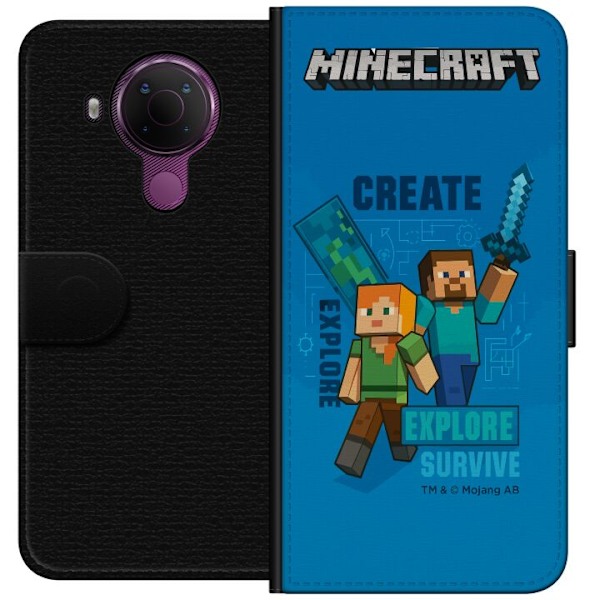 Nokia 5.4 Tegnebogsetui Minecraft Huler
